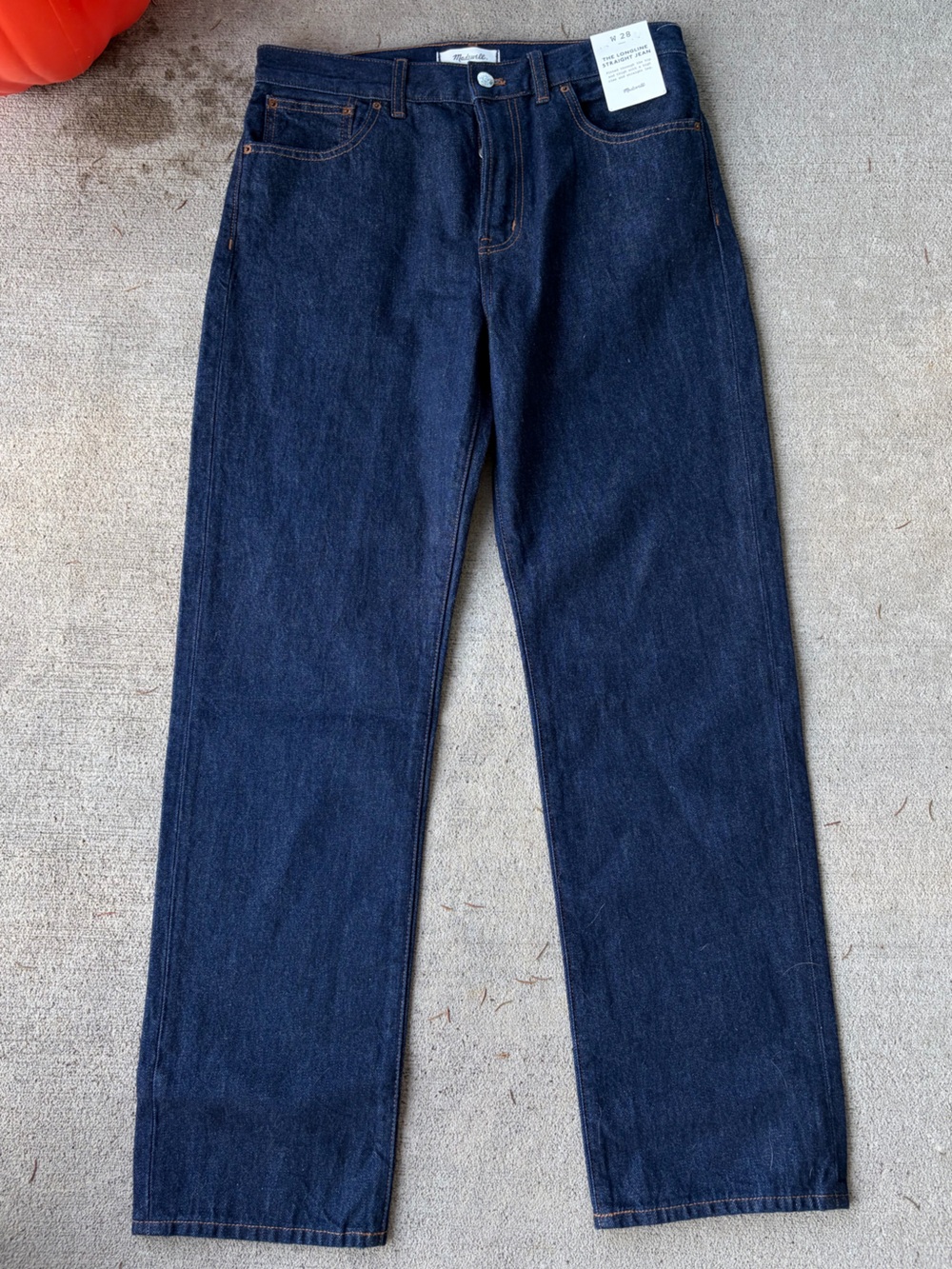 Madewell the longline straight jean dark wash denim NWT 28/6